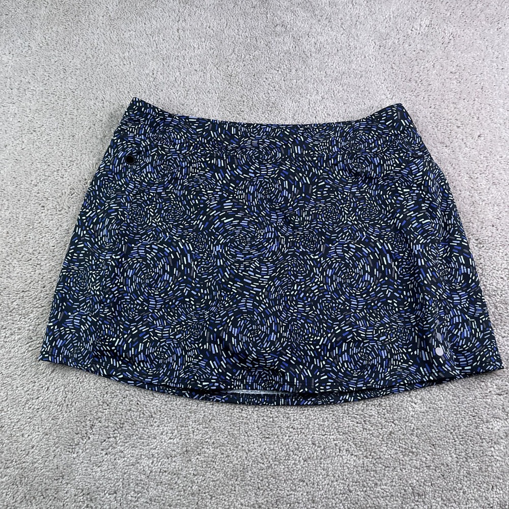 LL Bean Skort Womens Medium Blue Vista Camp Skirt Activewear UPF 50 Athletic